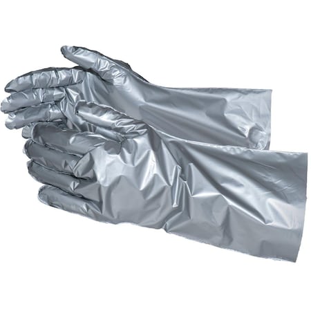 Honeywell Safety Products Chemical Resistant Gloves, Laminated PE/EVOH, 16 in L, Silver, 1 PR SSG/10